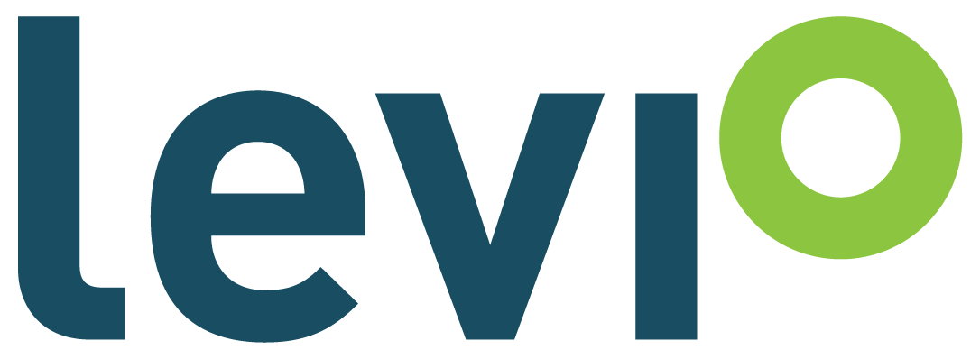 Levio logo in light green and dark green